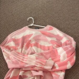 adidas Pink & White Camo Sweatshirt
